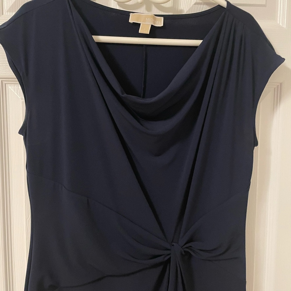 Michael Kors Black Sheath Mini Dress Cowl Neck - Picture 2 of 5
